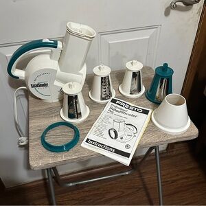 Presto Professional Salad Shooter Plus 4 Cones Electric Slicer Shredder Grater